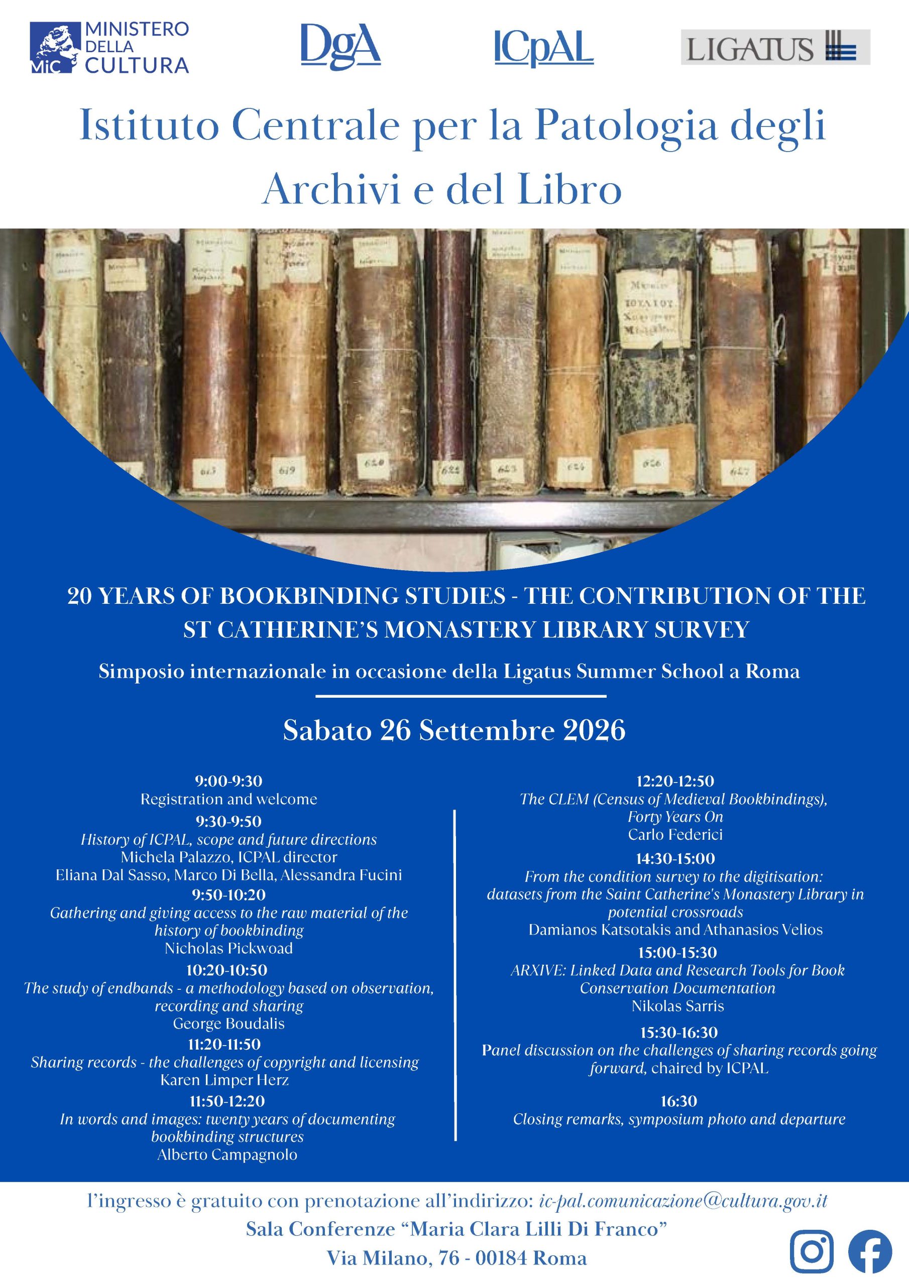 Simposio internazionale “20 Years of Bookbinding Studies – The Contribution of the St Catherine’s Monastery Library Survey”